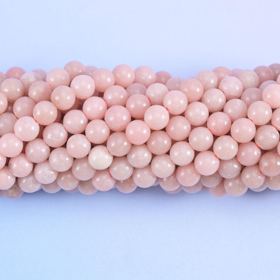 Pink Opal Color Dyed Jade Smooth Round Beads, hole approximately 1.0mm (+/- 0.2mm), center drilled