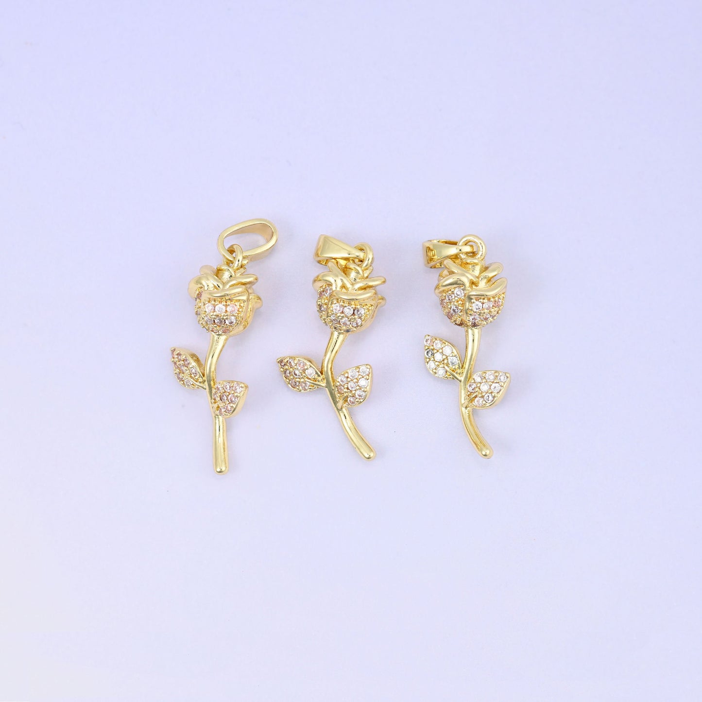 Rose Flower Charm Pendant, sold individually, 1 piece per order
