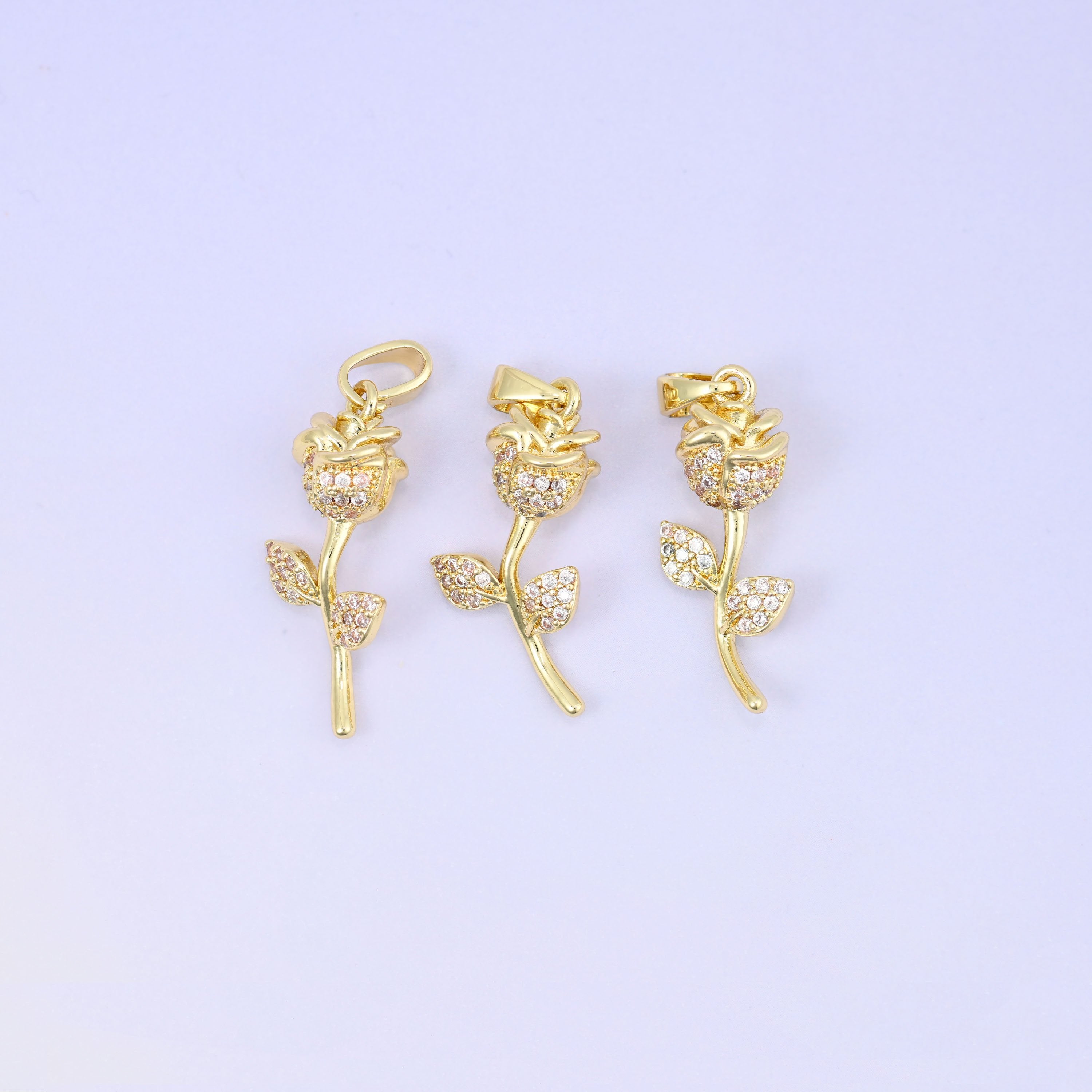 Rose Flower Charm Pendant, sold individually, 1 piece per order