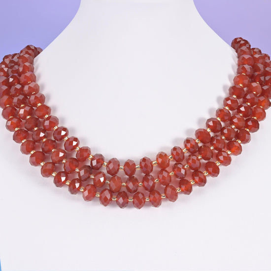 Red Agate beads, faceted rondelle, 6x10mm