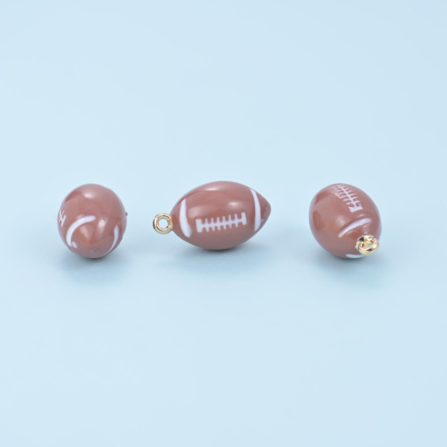 Brass, 18K gold filled, beads, football, 17 x 9.75mm