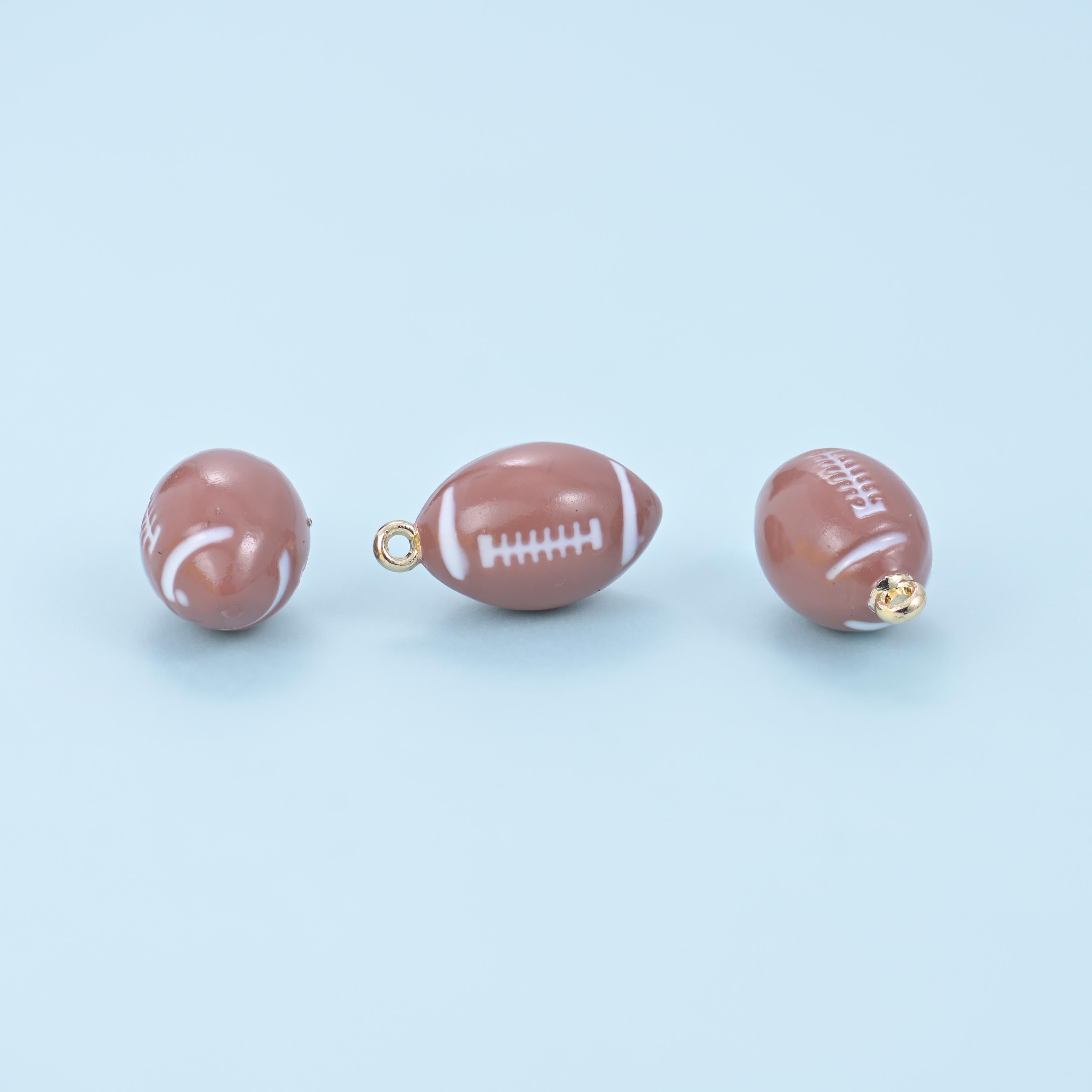 Brass, 18K gold filled, beads, football, 17 x 9.75mm