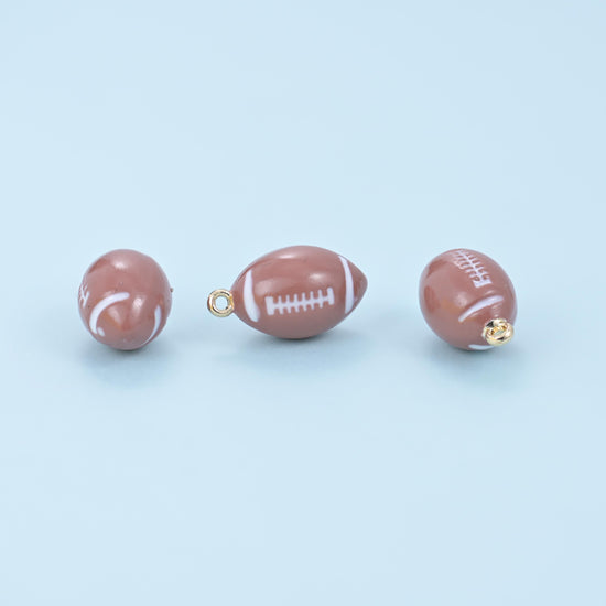 Brass, 18K gold filled, beads, football, 17 x 9.75mm
