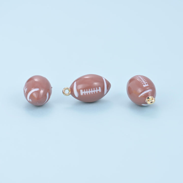 Brass, 18K gold filled, beads, football, 17 x 9.75mm
