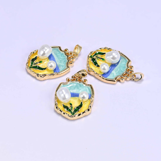 18K gold plated tulip charm, sold individually