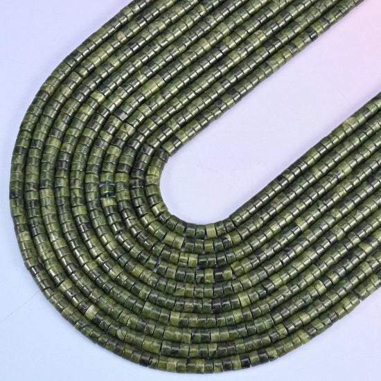 South Jade Smooth Heishi Disc Beads, 15.5 inch strand