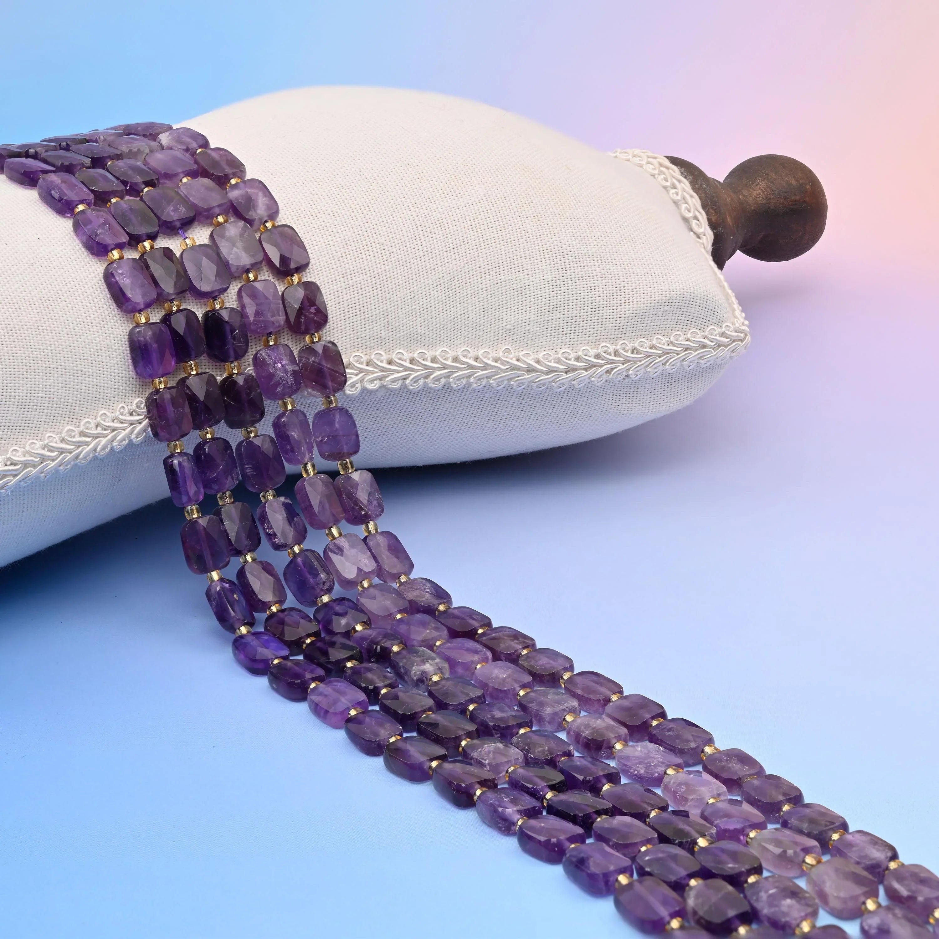 Amethyst Faceted Rectangular Beads