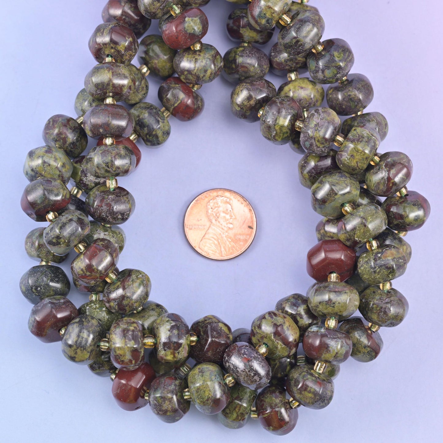 Dragon Bloodstone Pumpkin Rondelle Beads Jewelry Making Size 12x8mm 15" Strand