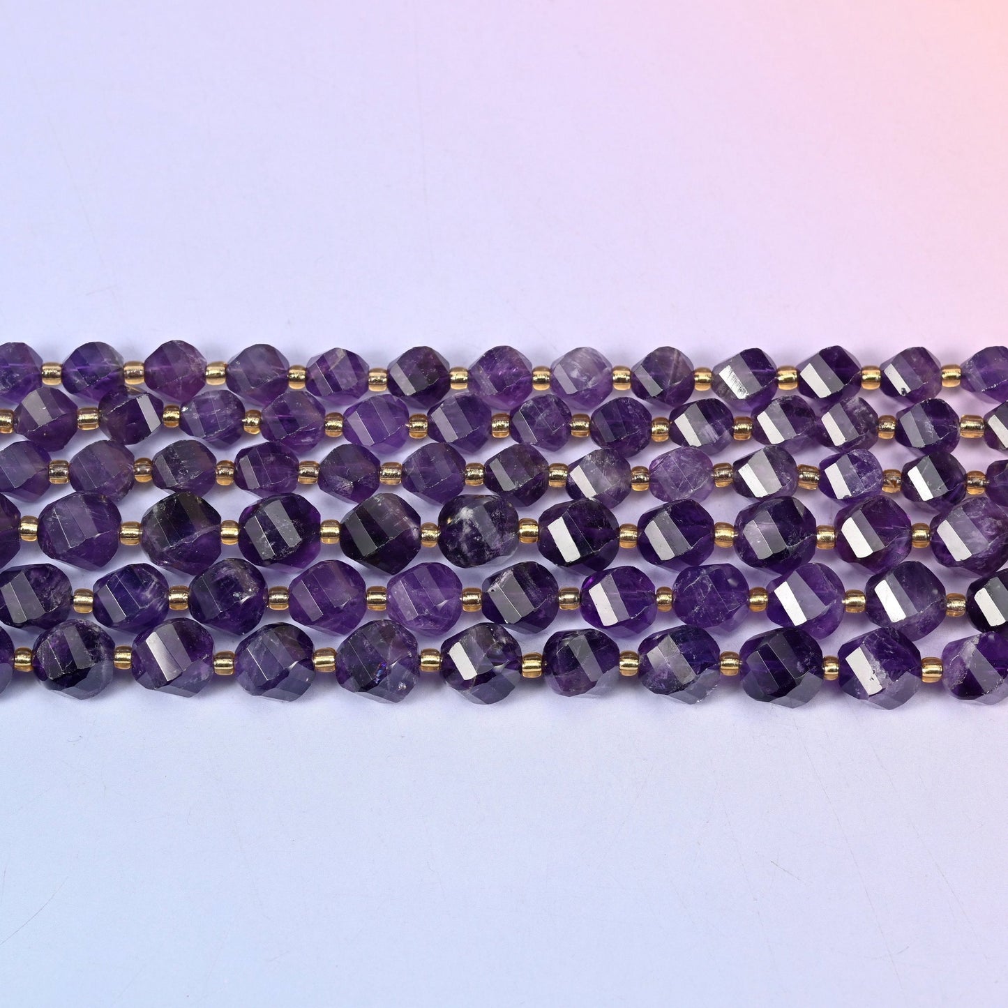 Dark Purple Amethyst beads in deep grape and aubergine quartz