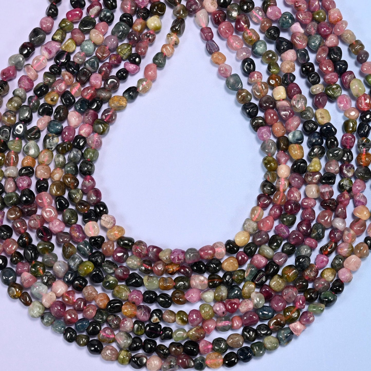 Tiny nugget cut natural tourmaline beads