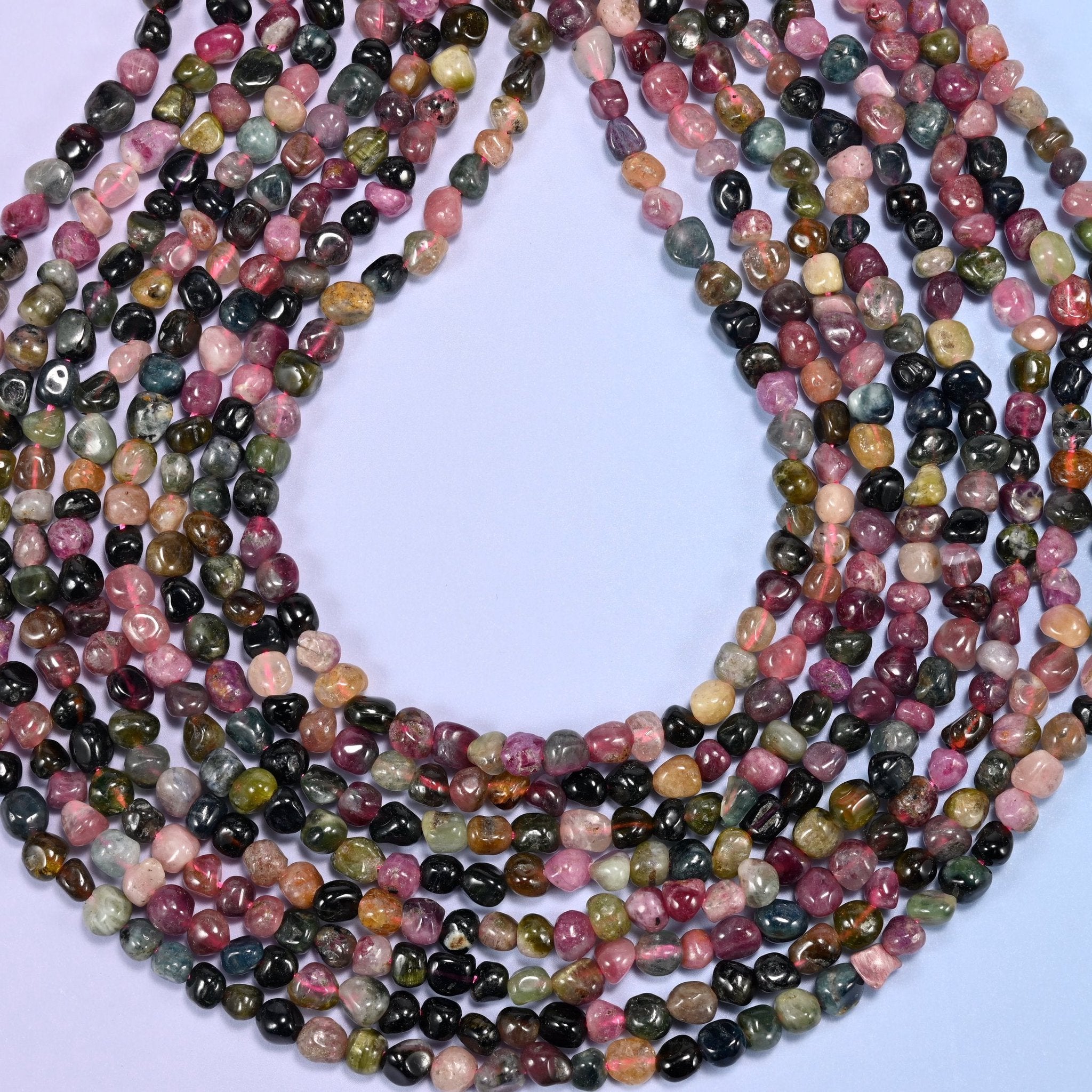 Tiny nugget cut natural tourmaline beads