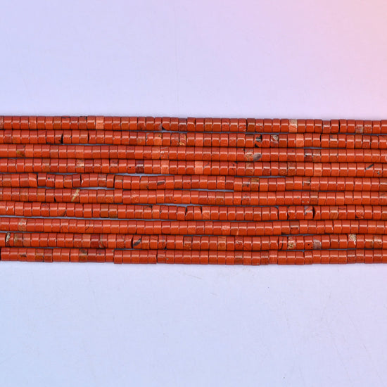 Red Jasper Smooth Heishi Disc Beads: Jewelry Making Supply, 15.5 Inch Strand