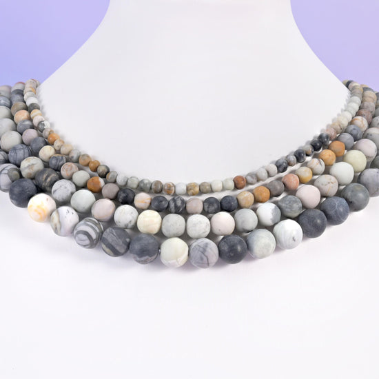 Picasso jasper beads, matte round, 4mm, 6mm, 8mm, 10mm