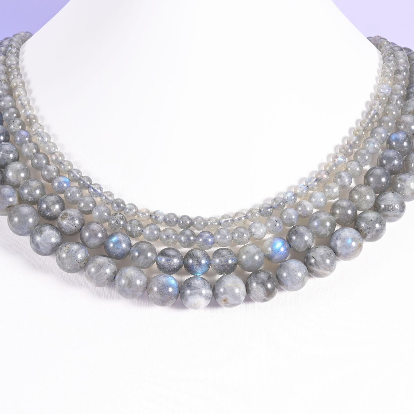 White labradorite beads, smooth round, 4mm, 6mm, 8mm, 10mm