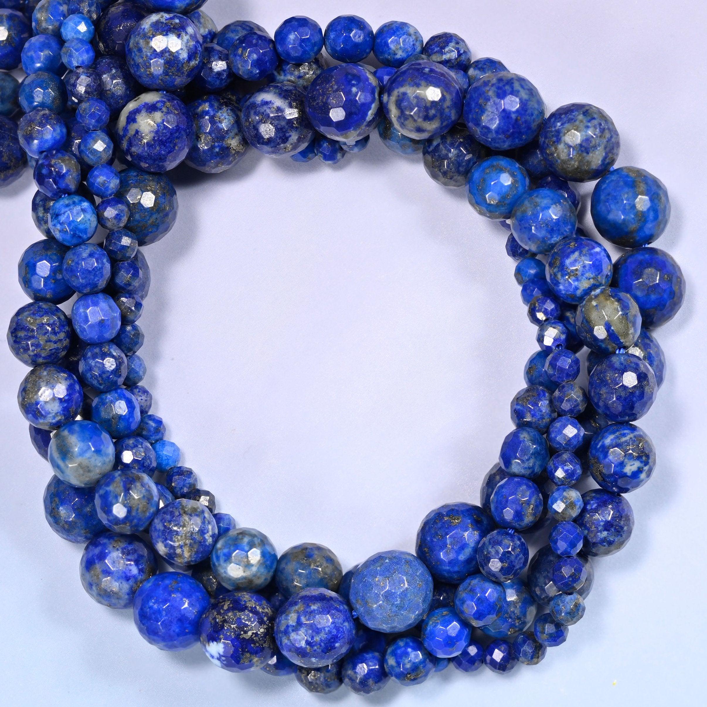 Lapis Lazuli Faceted Round Beads as spacer beads or a full focal strand.