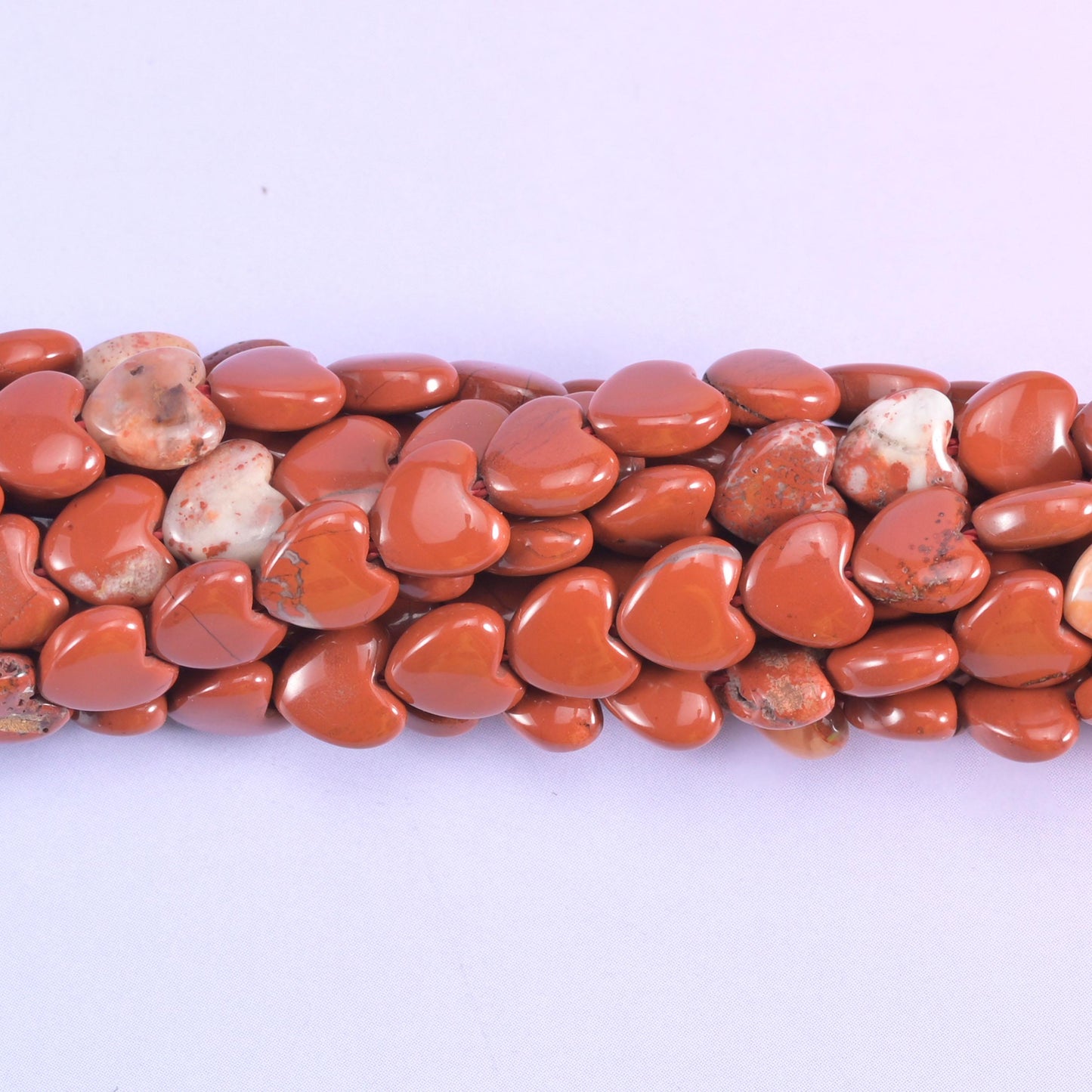 Heart cut red jasper beads