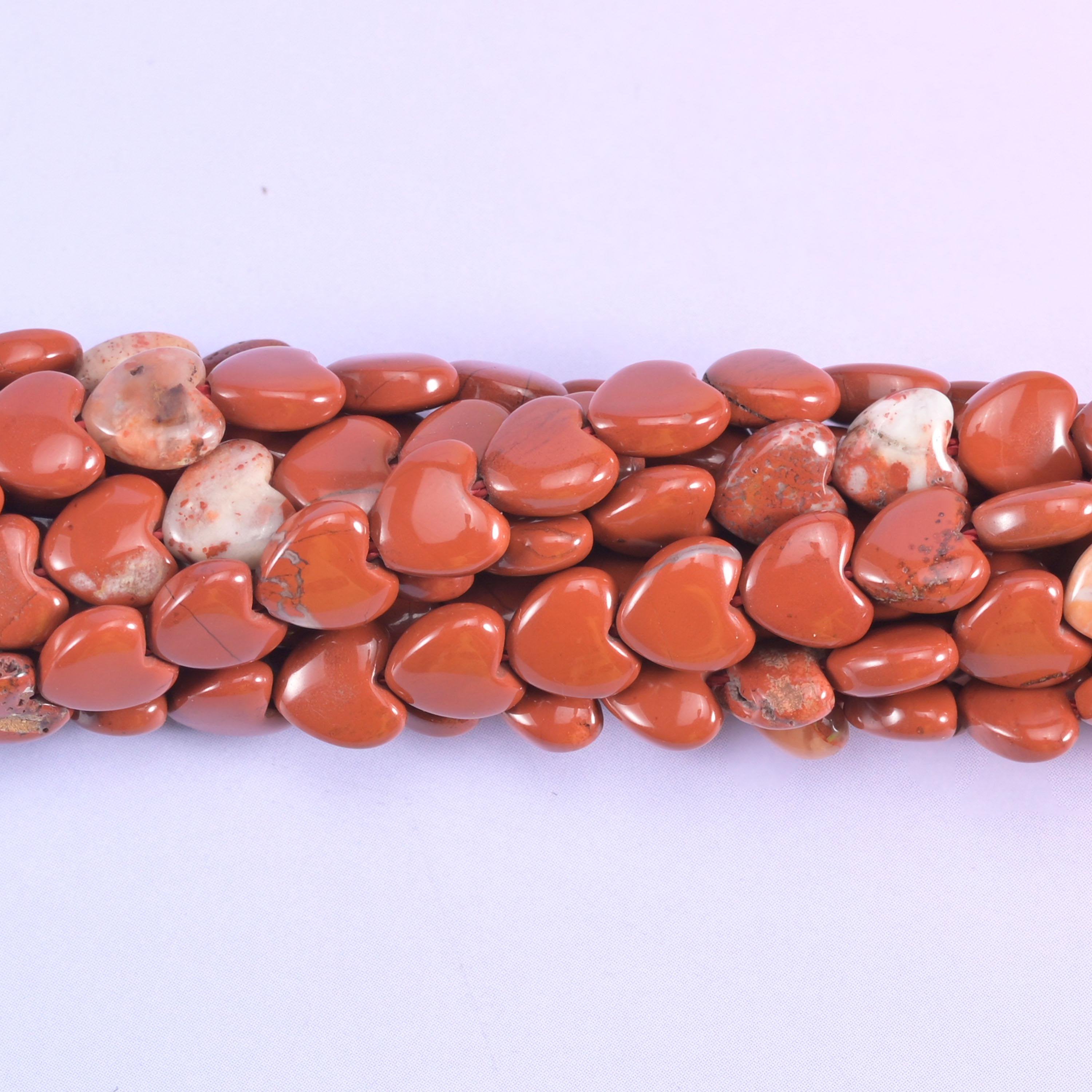 Heart cut red jasper beads