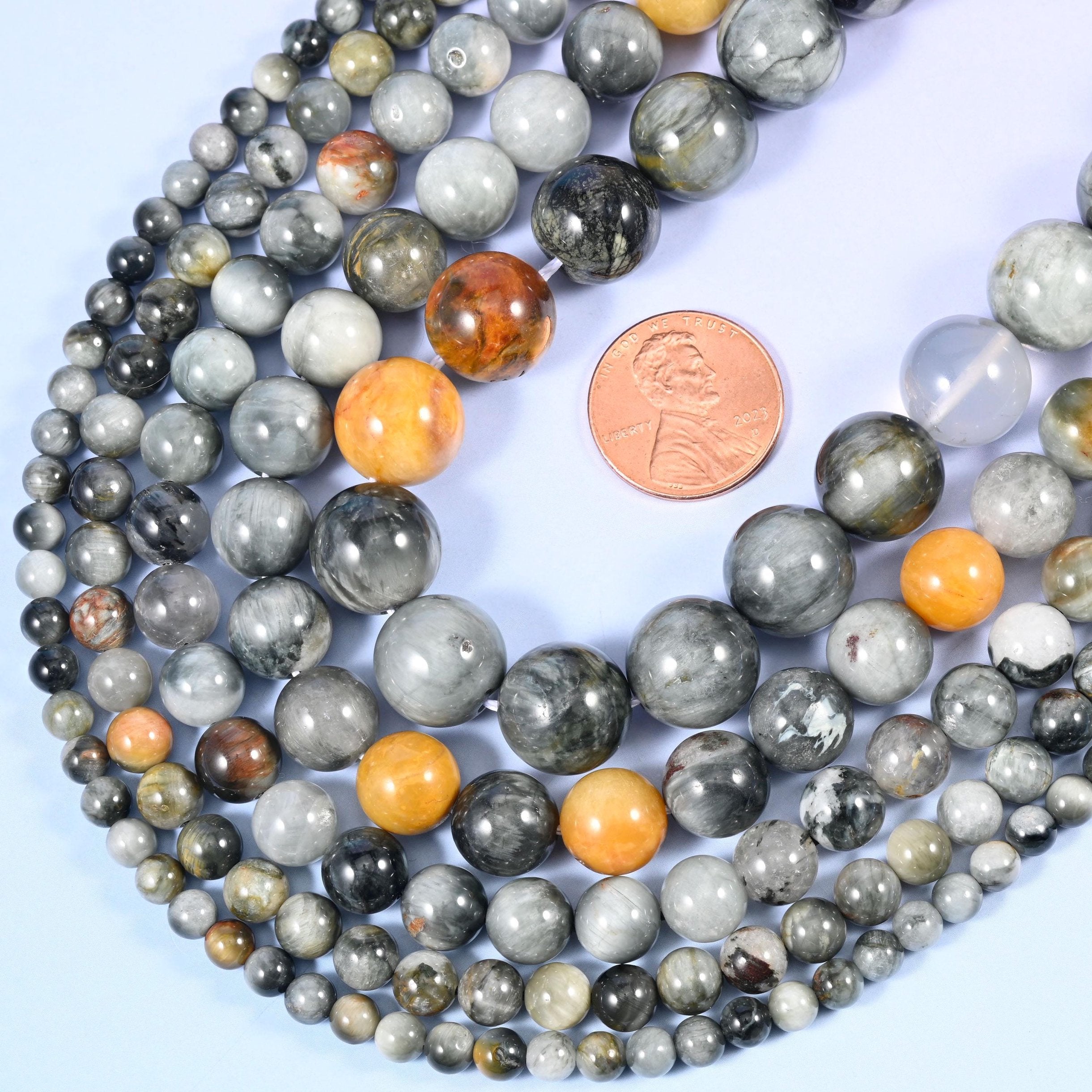 Eagle Eye Jasper Round Beads, 15 inch strand