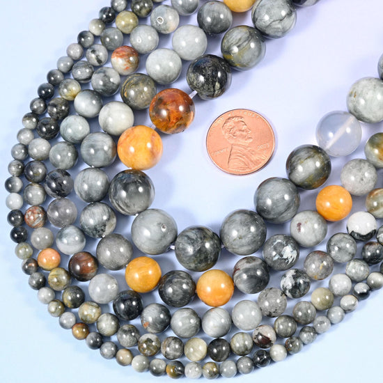 Eagle Eye Jasper Round Beads, 15 inch strand