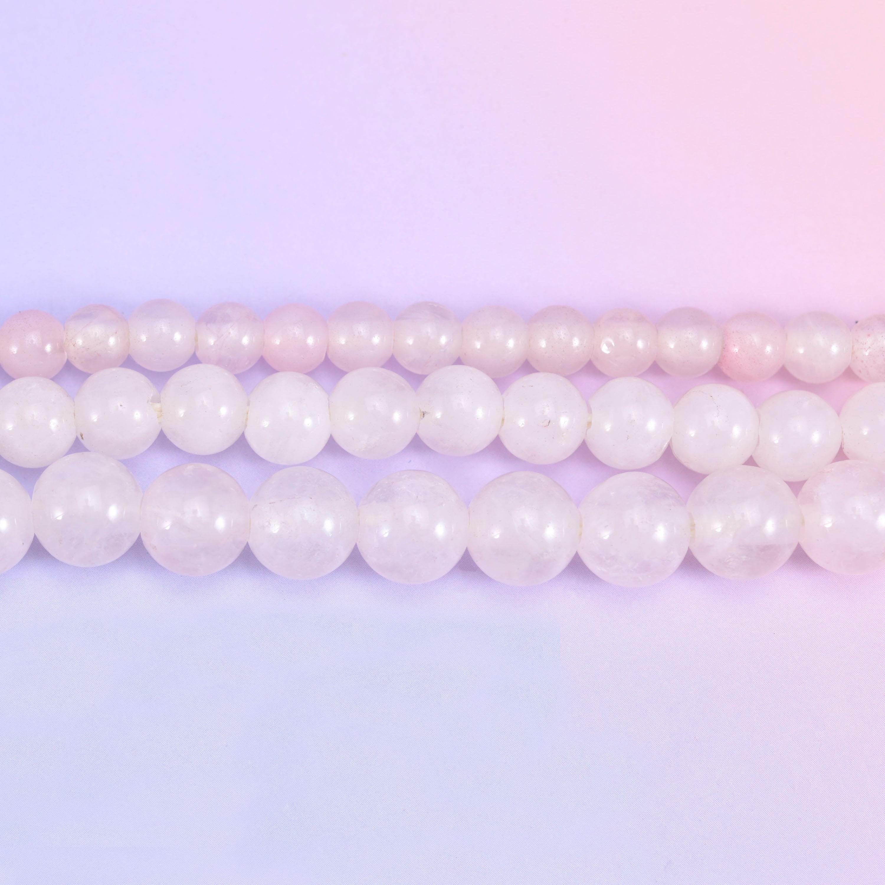 Rose Quartz beads, smooth round, 6mm, 8mm, 10mm