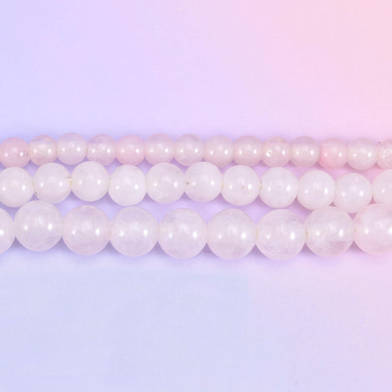 Rose Quartz beads, smooth round, 6mm, 8mm, 10mm