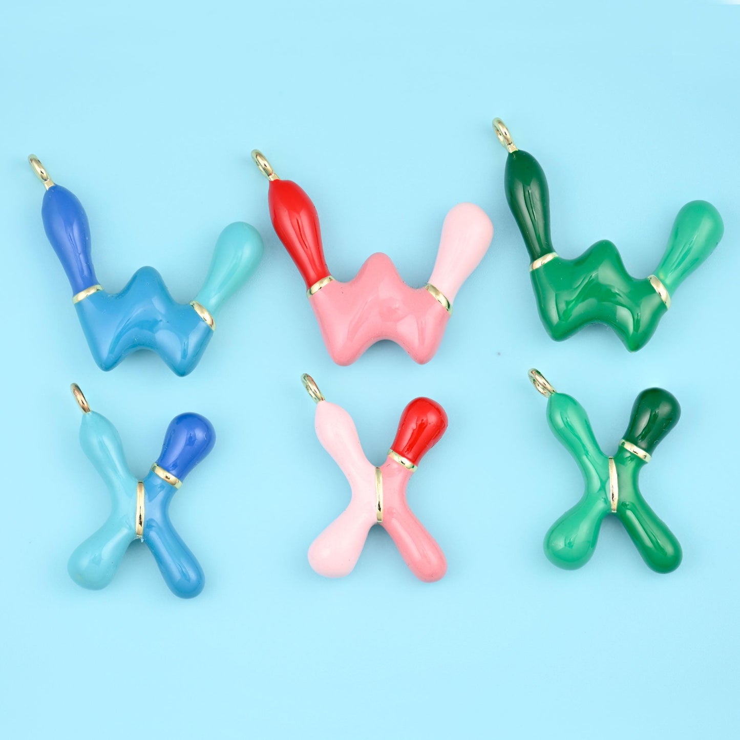 18K Gold Filled Enamel Alphabet Letter Pendants A-Z, 1 Piece