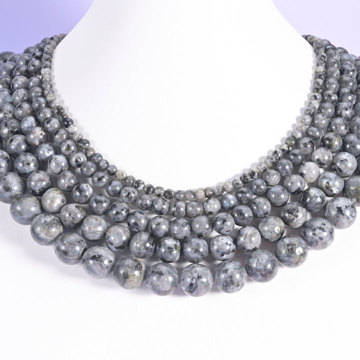 Black Labradorite beads, round, 4mm to 12mm