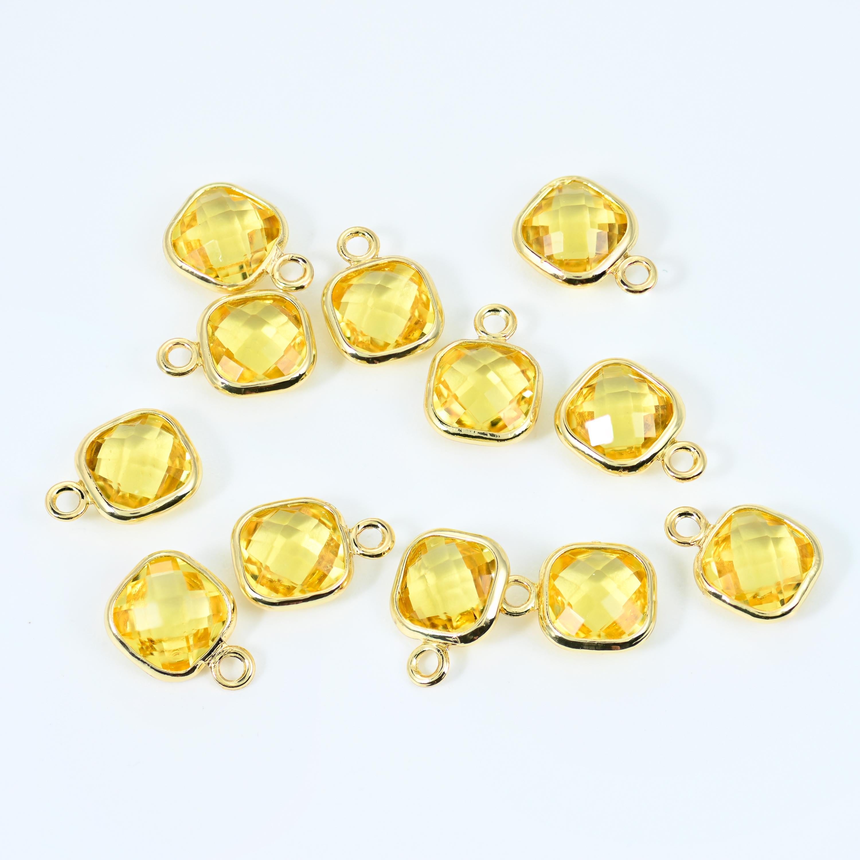 Brass, 18K Gold Filled, and Zircon — lead free and nickel free at 9 x 7mm