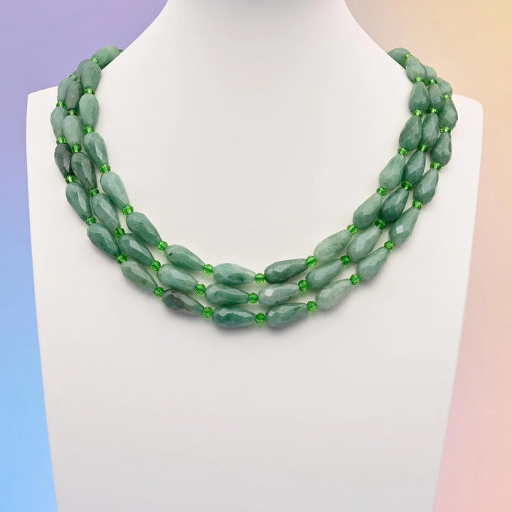Green Aventurine faceted teardrop beads, 16x8mm, sold per 15.5 inch strand