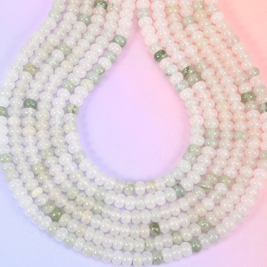 Tianshan Jade Smooth Rondelle Beads, hole 1.0mm or 1.2mm