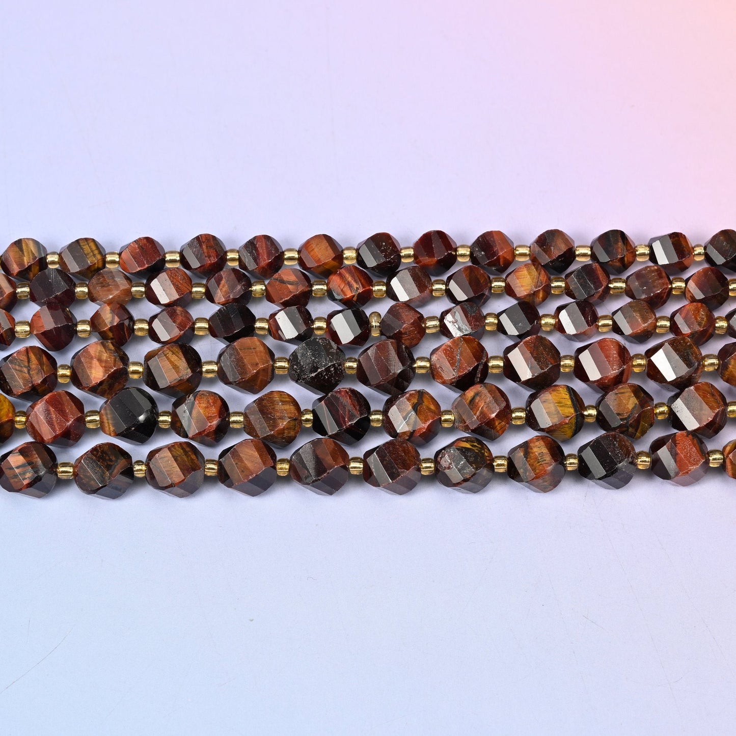 Red Tiger Eye in deep mahogany and burgundy brown