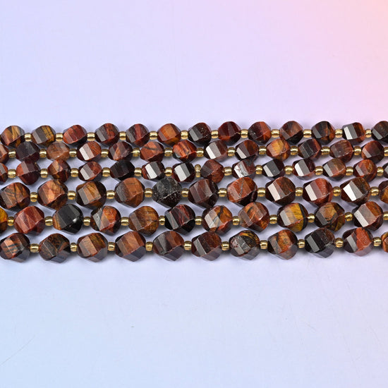 Red Tiger Eye in deep mahogany and burgundy brown