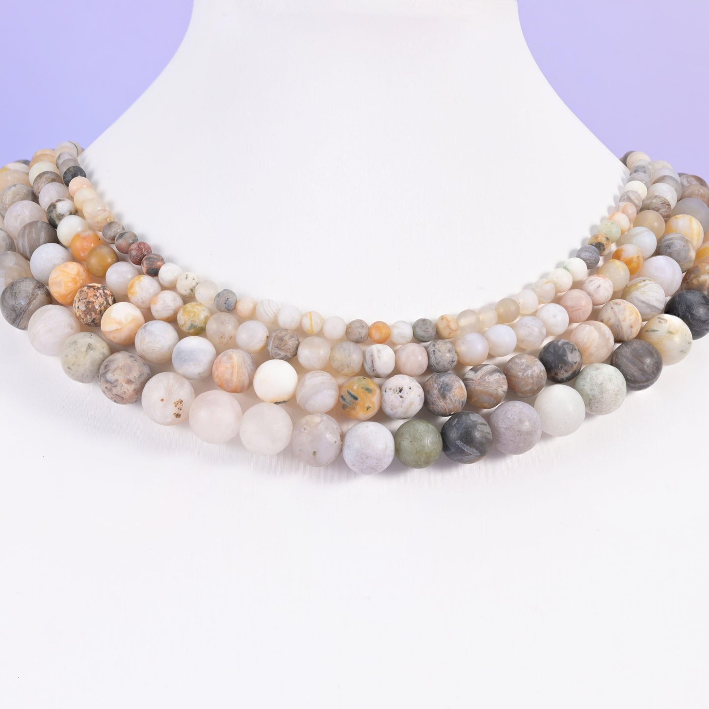 bamboo agate beads, matte round, 4mm, 6mm, 8mm and 10mm