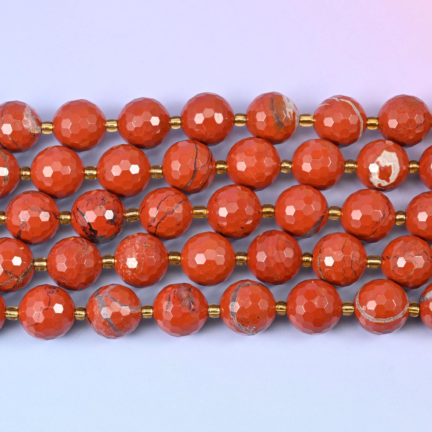 Flower Red Jasper in brick-red with cream and pale grey blooms