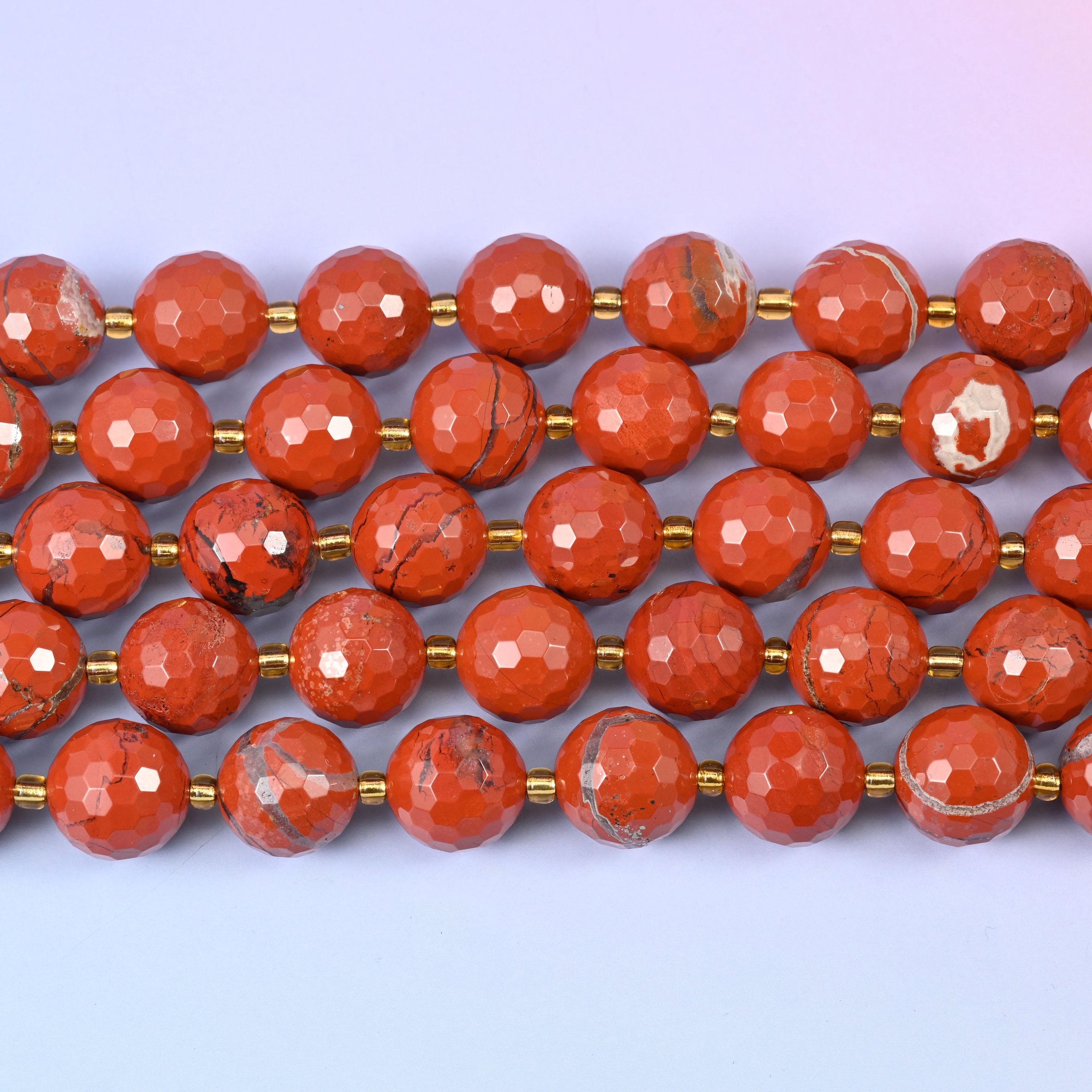Flower Red Jasper in brick-red with cream and pale grey blooms