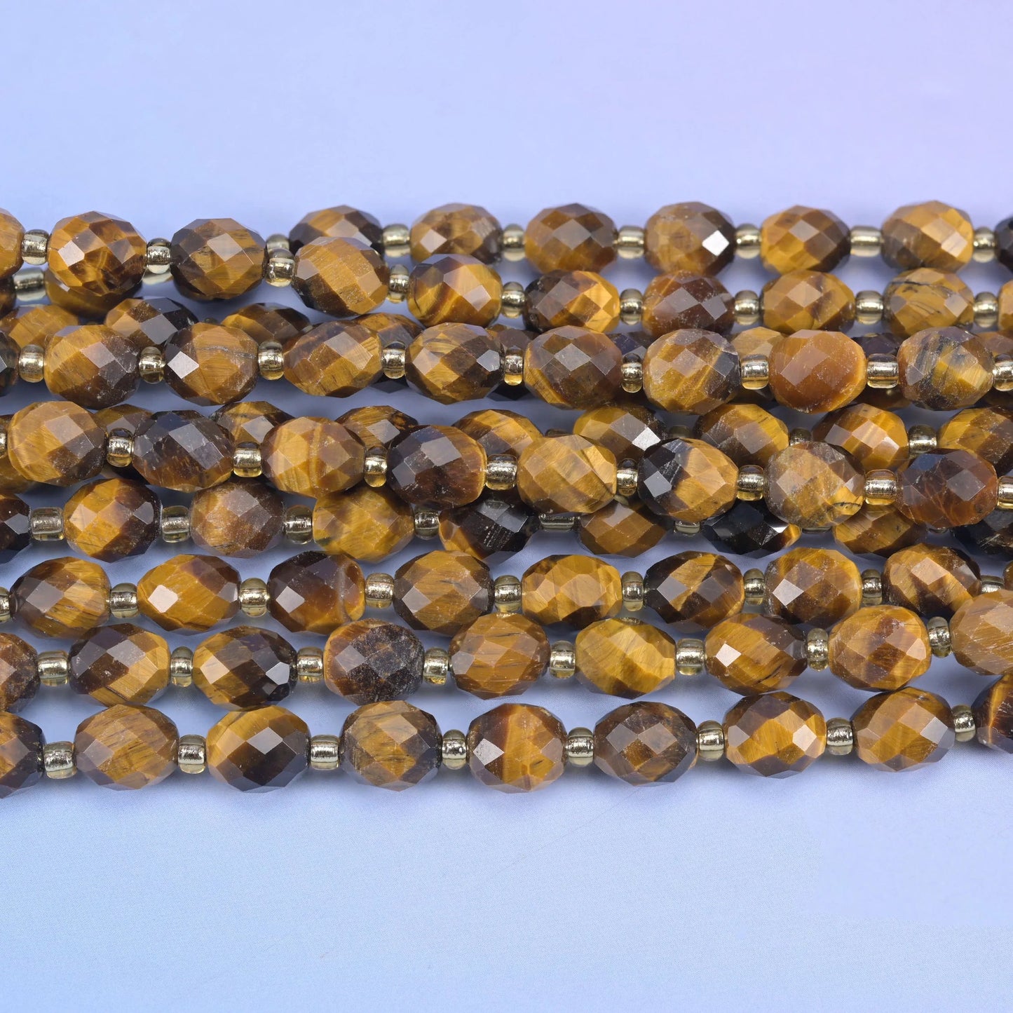 Rice barrel cut Tiger Eye beads
