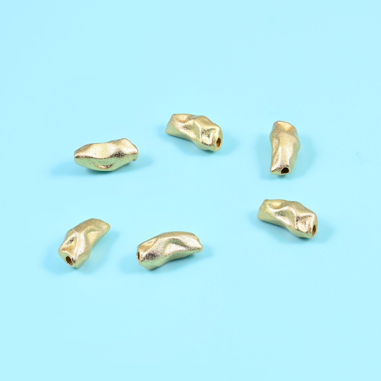 Gold Filled Irregular Nugget Spacer Bead in soft brushed gold