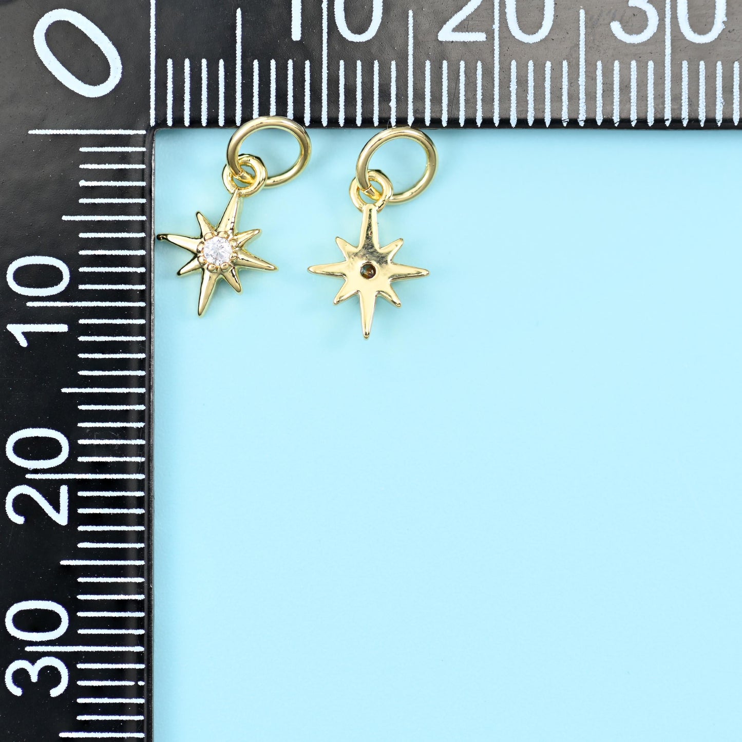 18K Gold Filled North Star Zircon Charms for DIY Jewelry Making Supply
