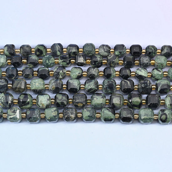 Kambaba Jasper in near-black with orbicular green swirls