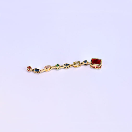 Red Rectangle Multicolor Zircon Pendants, sold individually