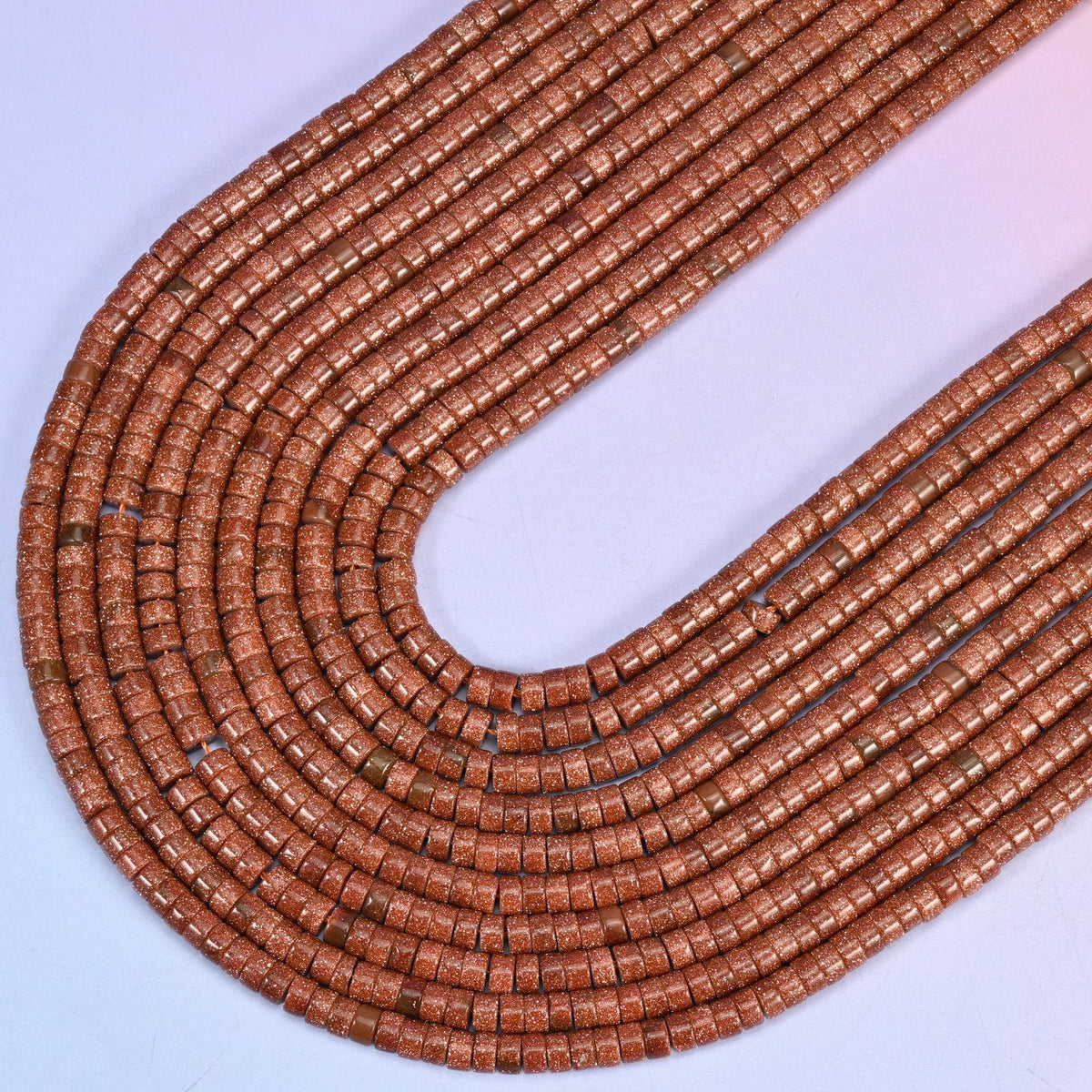 Gold Sandstone Smooth Heishi Disc Beads, 15.5 inch strand
