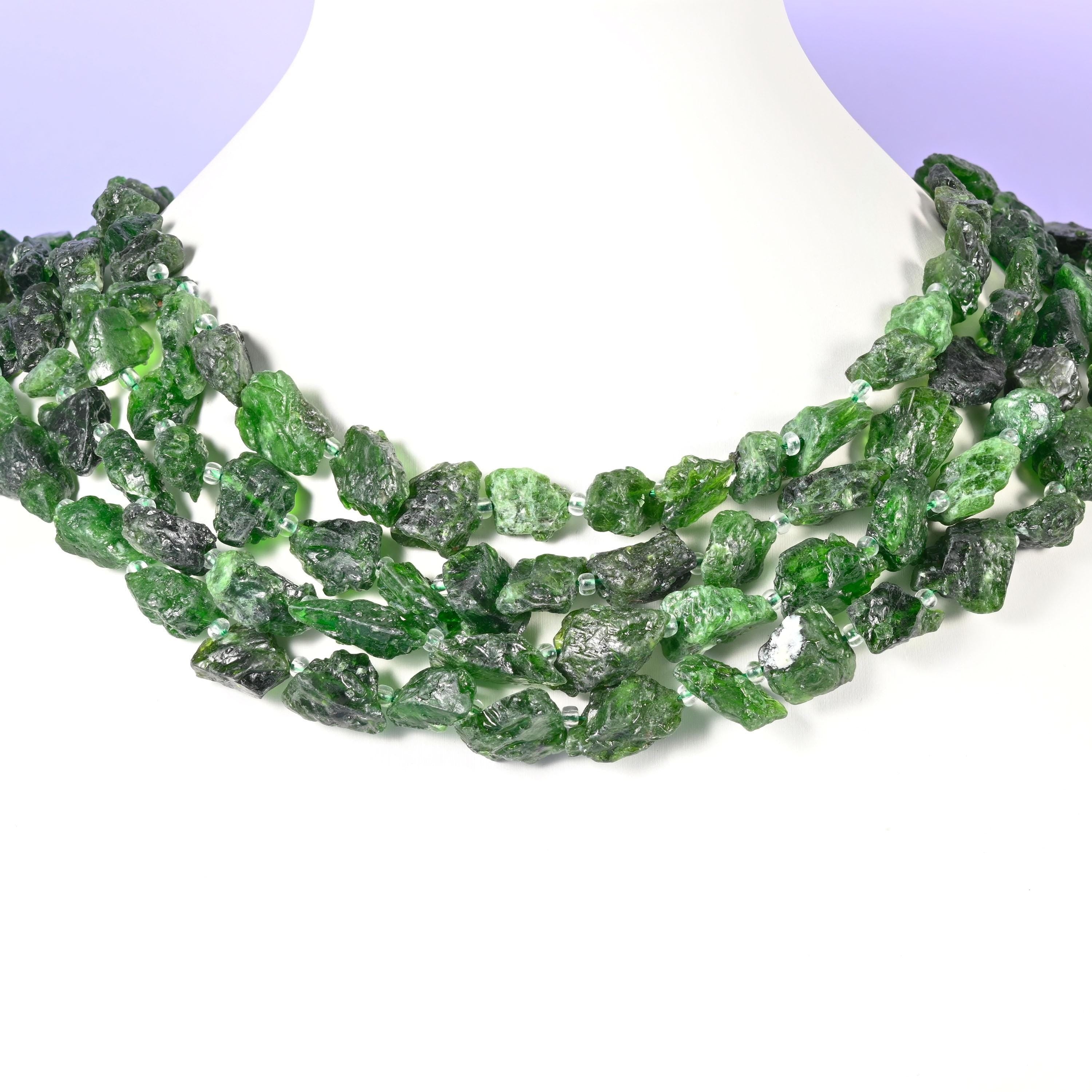 Chrome Diopside beads, irregular chip nugget, 10-14mm