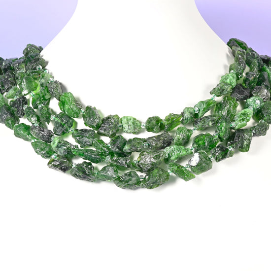 Chrome Diopside beads, irregular chip nugget, 10-14mm
