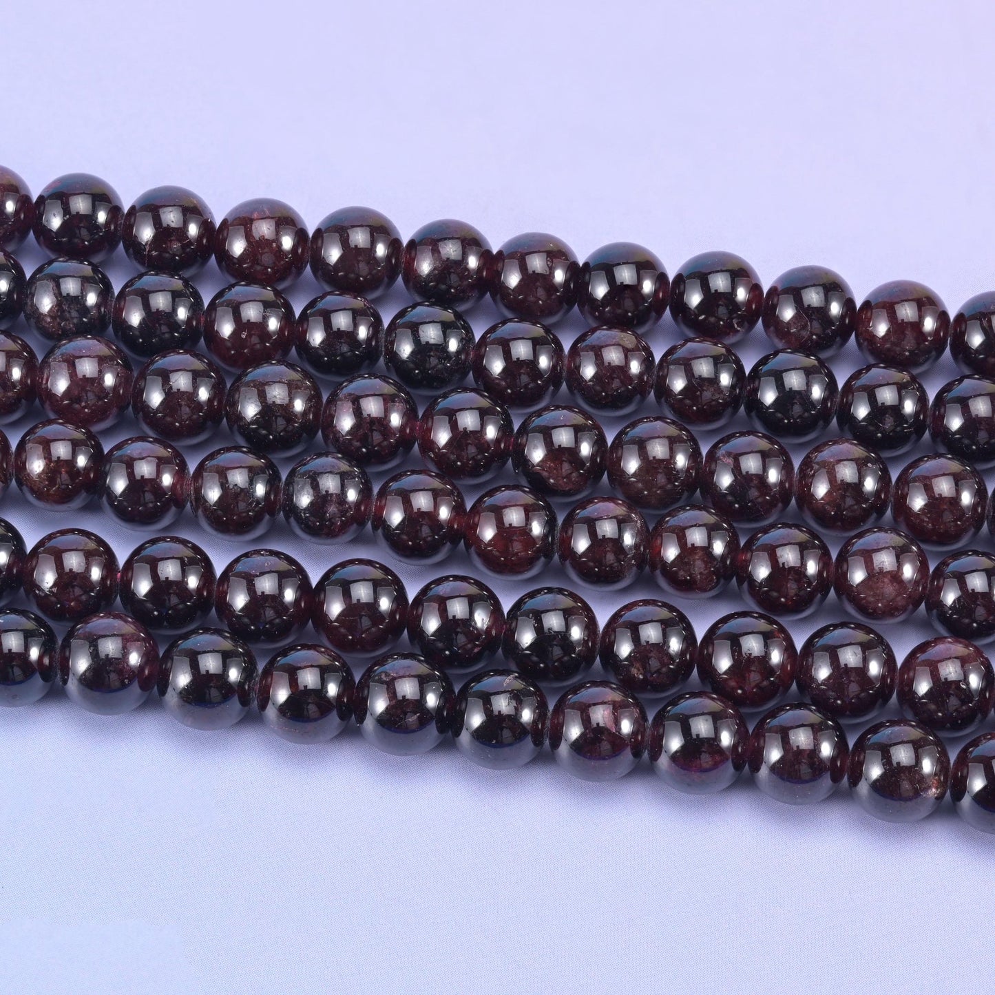 Red Garnet smooth round beads, 15.5 inch strand
