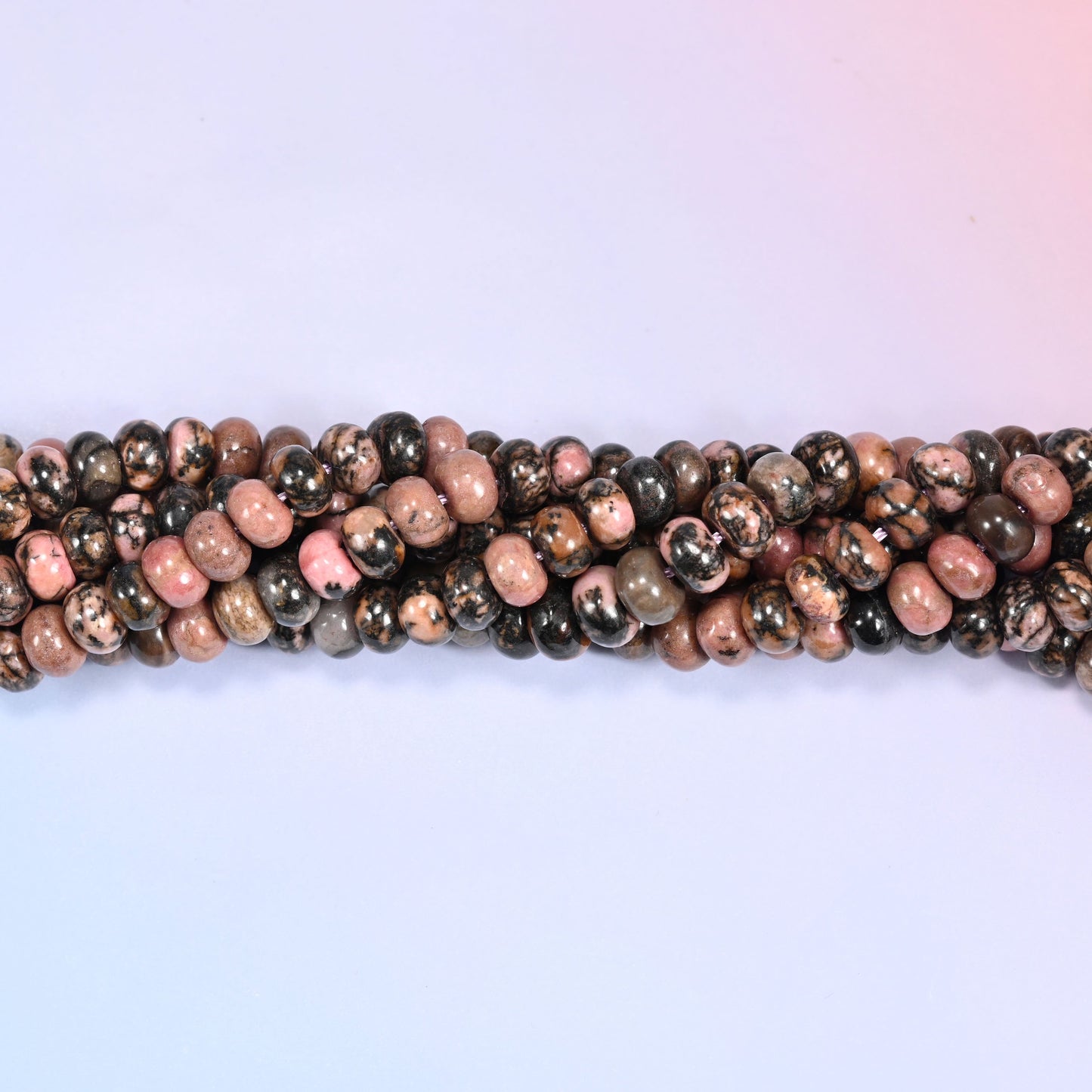 Rhodonite Rondelle Beads: 2.5mm Hole Size, Full Strand, Jewelry Making