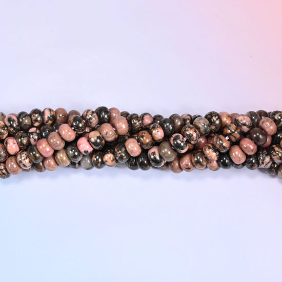 Rhodonite Rondelle Beads: 2.5mm Hole Size, Full Strand, Jewelry Making