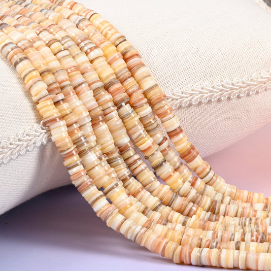 Natural Shell Round Disc Spacer Beads