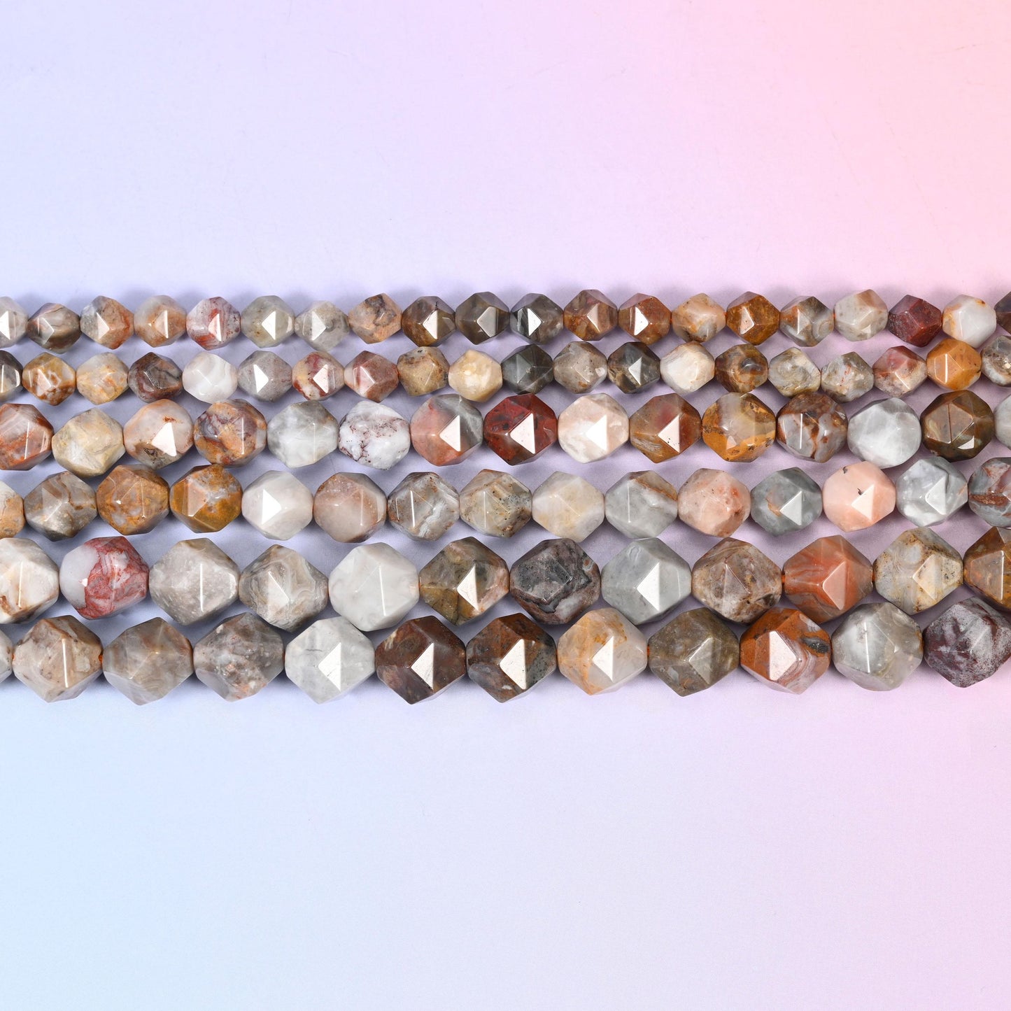Gobi Desert Agate in oatmeal, dove grey and bone white with rust and caramel