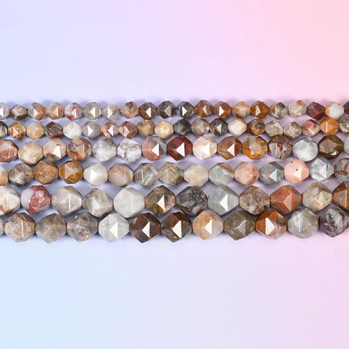 Gobi Desert Agate in oatmeal, dove grey and bone white with rust and caramel
