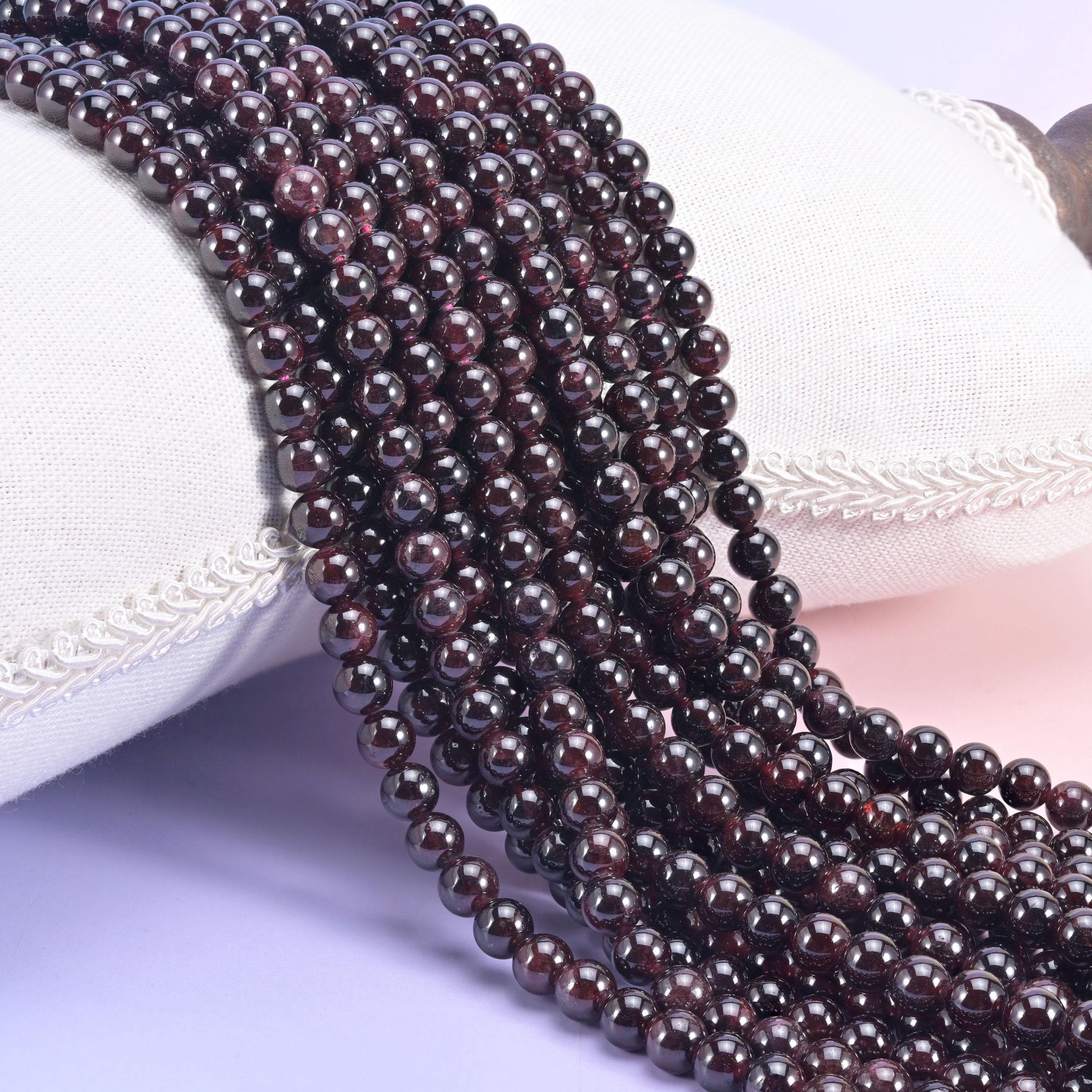 Red Garnet Smooth Round Beads